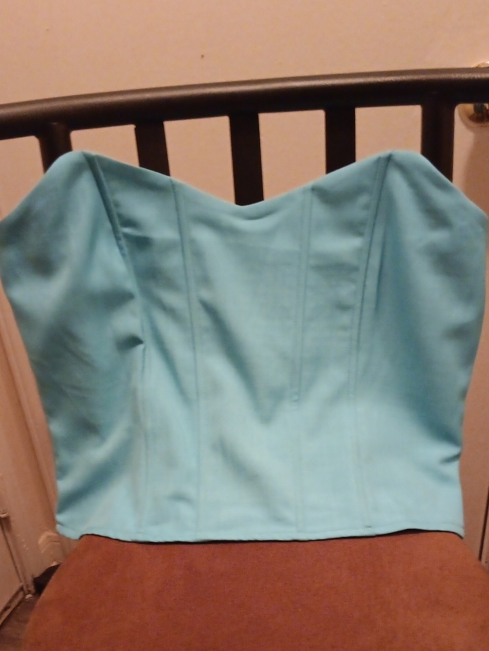 Strapless Aqua Blue Bustier Top